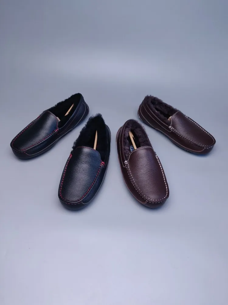 💰Special offer 200 UGG sheepskin all-in-one snow boots 1009951 Patent leather beanie shoes Color: black chocolate Number: 39-44